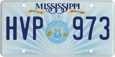 MS license plate HVP973