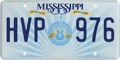 MS license plate HVP976
