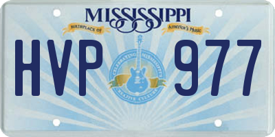 MS license plate HVP977