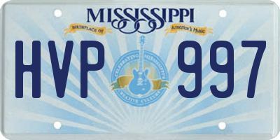 MS license plate HVP997
