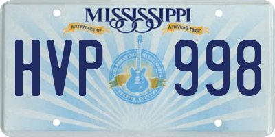 MS license plate HVP998