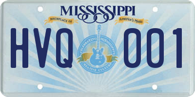 MS license plate HVQ001