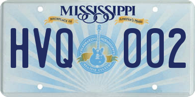 MS license plate HVQ002
