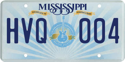 MS license plate HVQ004