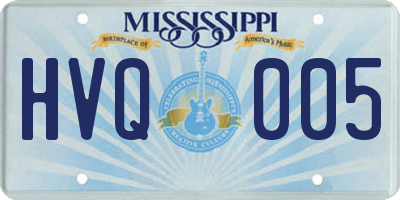 MS license plate HVQ005