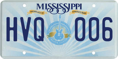 MS license plate HVQ006