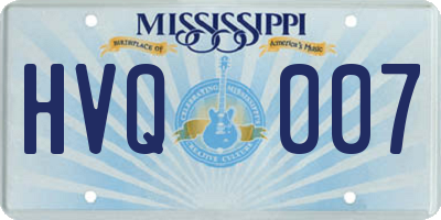 MS license plate HVQ007