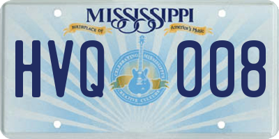 MS license plate HVQ008