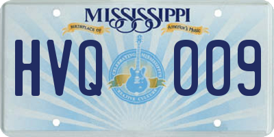 MS license plate HVQ009