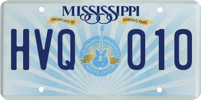 MS license plate HVQ010