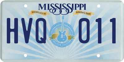 MS license plate HVQ011