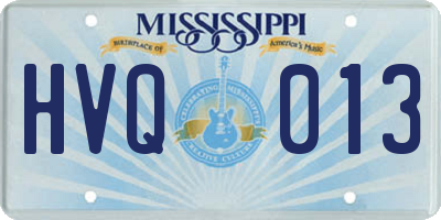 MS license plate HVQ013