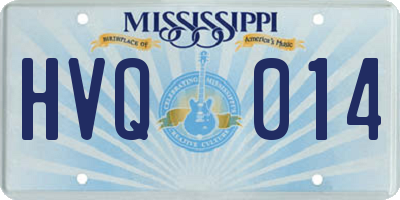 MS license plate HVQ014
