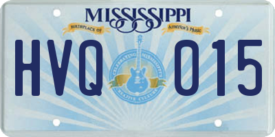 MS license plate HVQ015