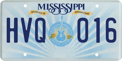 MS license plate HVQ016