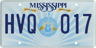 MS license plate HVQ017