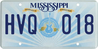MS license plate HVQ018