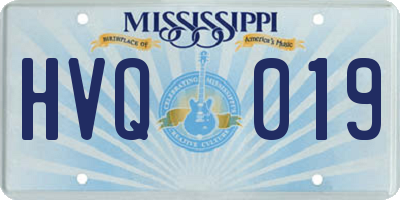 MS license plate HVQ019