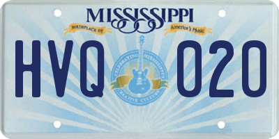 MS license plate HVQ020