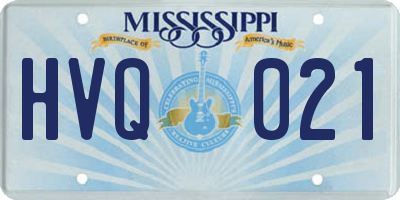 MS license plate HVQ021