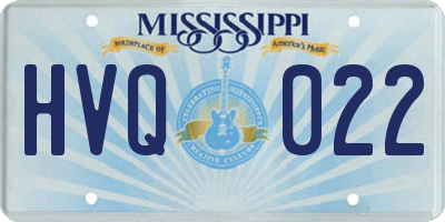 MS license plate HVQ022