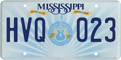 MS license plate HVQ023