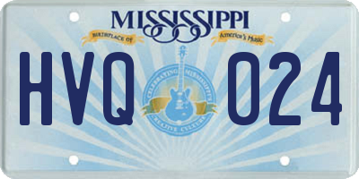 MS license plate HVQ024