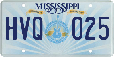 MS license plate HVQ025