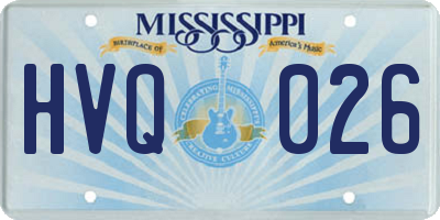 MS license plate HVQ026