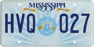 MS license plate HVQ027
