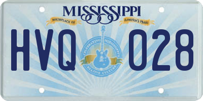 MS license plate HVQ028