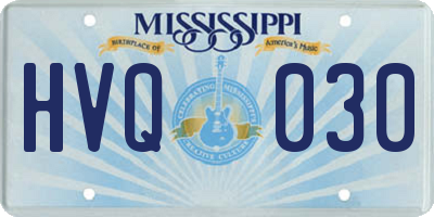 MS license plate HVQ030