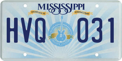 MS license plate HVQ031