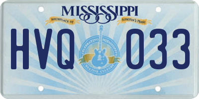 MS license plate HVQ033