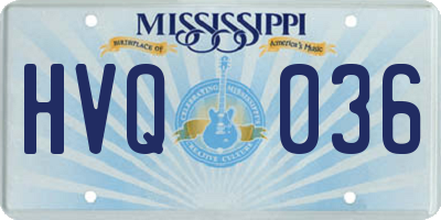 MS license plate HVQ036