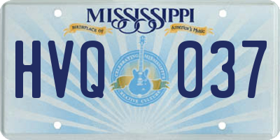 MS license plate HVQ037