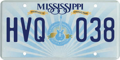 MS license plate HVQ038