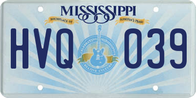 MS license plate HVQ039