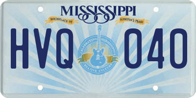 MS license plate HVQ040