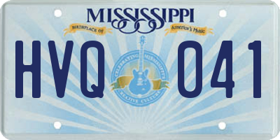 MS license plate HVQ041