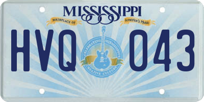 MS license plate HVQ043