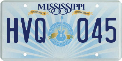 MS license plate HVQ045