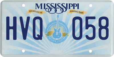 MS license plate HVQ058