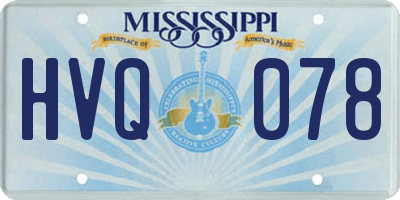 MS license plate HVQ078
