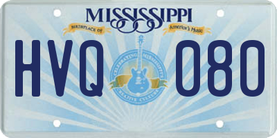 MS license plate HVQ080