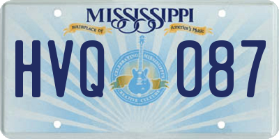 MS license plate HVQ087