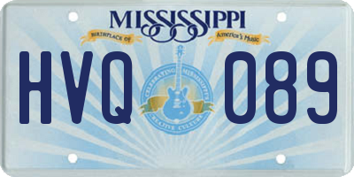 MS license plate HVQ089