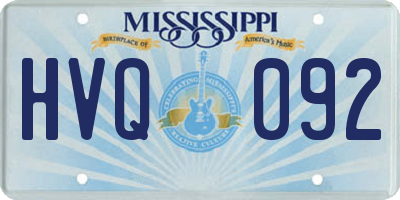 MS license plate HVQ092