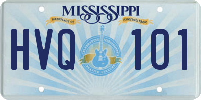 MS license plate HVQ101
