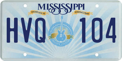 MS license plate HVQ104